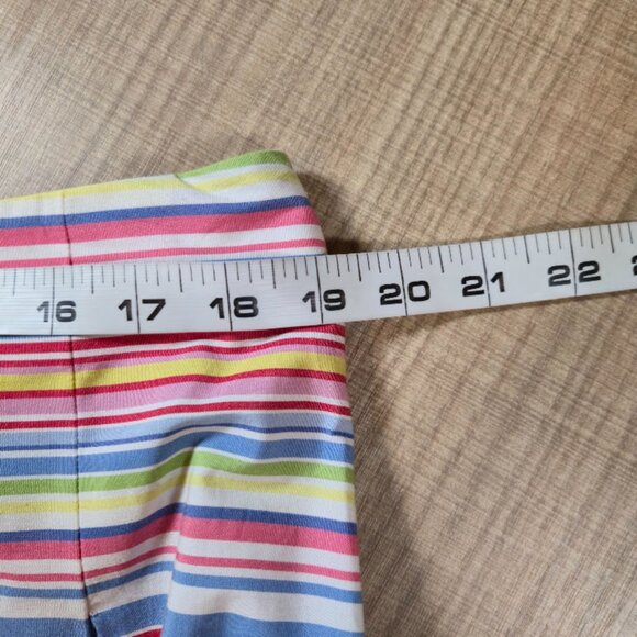 Talbot's Woman Striped Pleated Skirt Size 16W Pink Preppy Career Classic - Picture 4 of 7